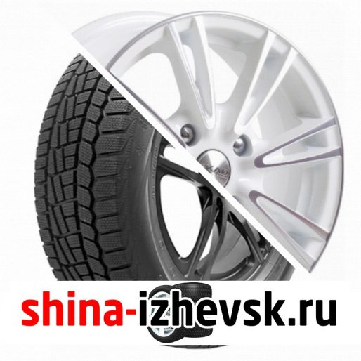 Колесо в сборе Viatti Brina зима (V-521) 185/60 R15 T 84 + СКАД Пантера 6xR15 4×98 ET38 DIA58.6 Белый с полированной лицевой частью в Ижевске